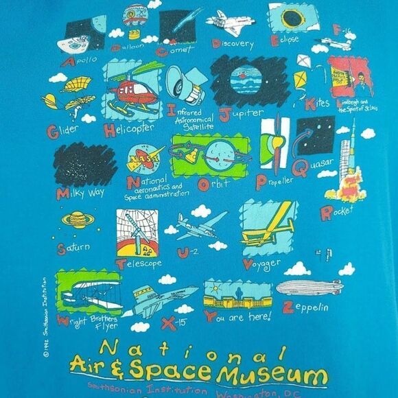 National Air & Space Museum T Shirt Vintage 90s Smithsonian Institution Mens - Picture 2 of 7